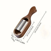 Stainless Steel Cheese Grater with Acacia Wood Handle and Ergonomic Grip