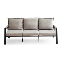 Zanari Outdoor Sofa Set, 3-Seater, 2 Armchairs and Coffee Table-Light Gray