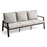 Zanari Outdoor Sofa Set, 3-Seater, 2 Armchairs and Coffee Table-Light Gray
